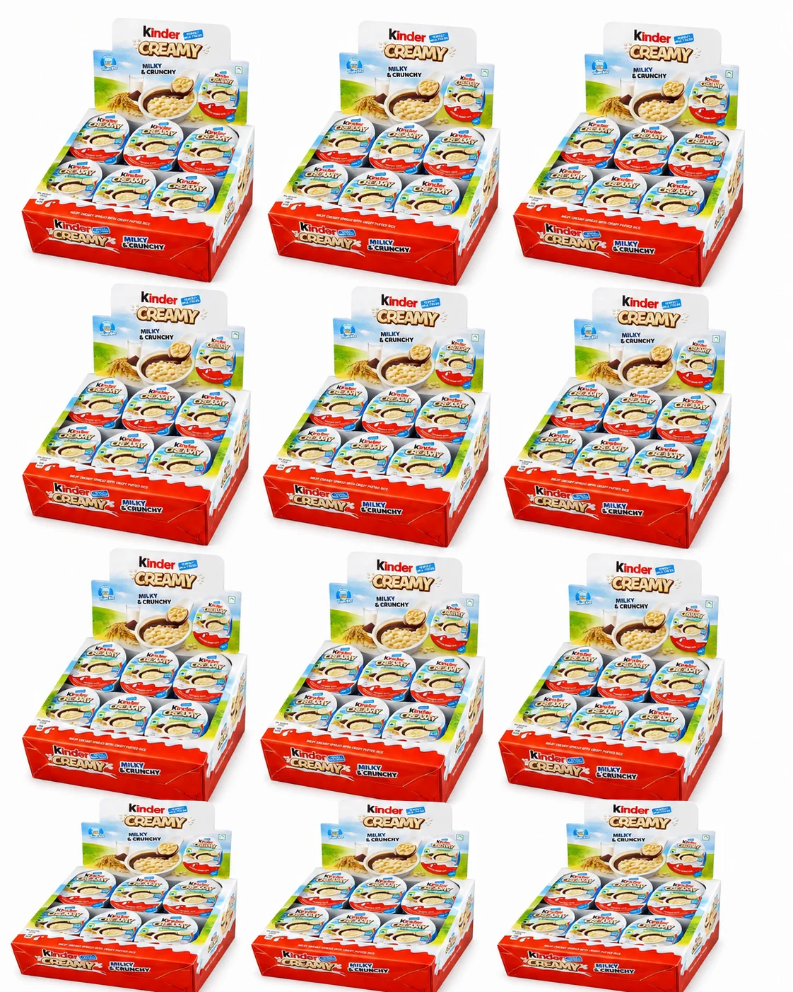 Kinder Creamy Milky & Crunchy 24er Pack 456g – 24 x 19g Schokoladensnack Großpackung