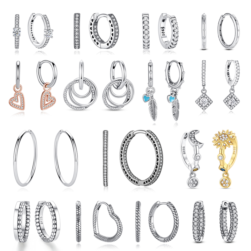 Nuevos Pendientes Originales de Plata de Ley 925 para Mujer, Aros con Forma de Corazón, Oro Rosa, Regalo de Boda, Joyería de Lujo