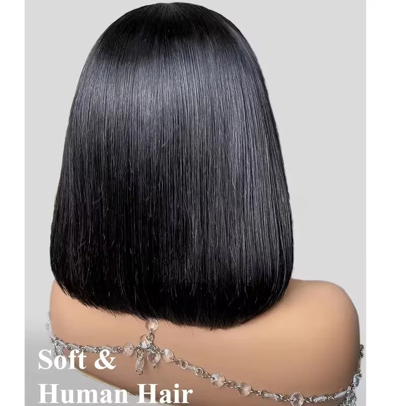 Bob Human Hair Wigs with HD Lace Front 13x6 200% Brazilian Hair Ready to Wear Natural Hairline  Soft and Full Hair Breathable and Lightweight Wig Cap