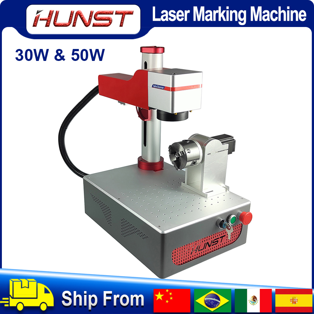 Hunst Small Laser Marking Machine MAX 30W Portable Foldable Mini Fiber Engraver for DIY Marking Gift Metal Jewelry Engraving