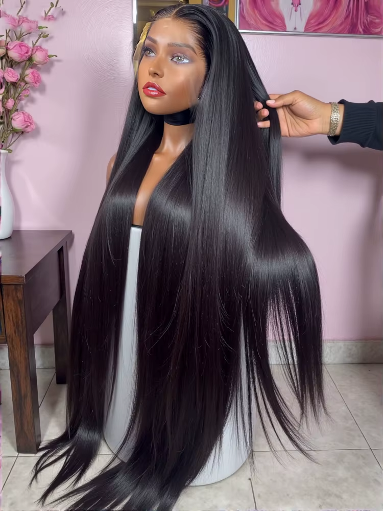 Накладные прямые парики из натуральных волос 30-36 дюймов, 13x4 HD Lace Frontal Wig, бразильские прямые парики 13x6 с кружевной передней частью для женщин