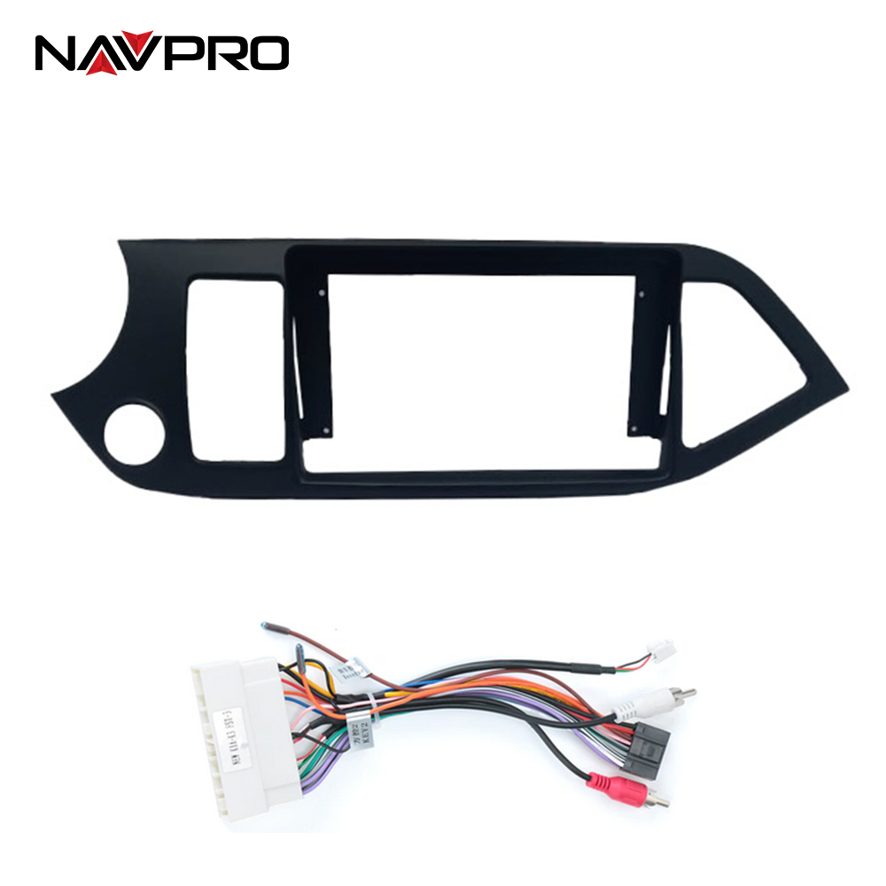 Voor Kia Picanto Frame/Fascia En Aansluitkabels Voor Multimedia Centrale Installatie 9 "Navpro Caska