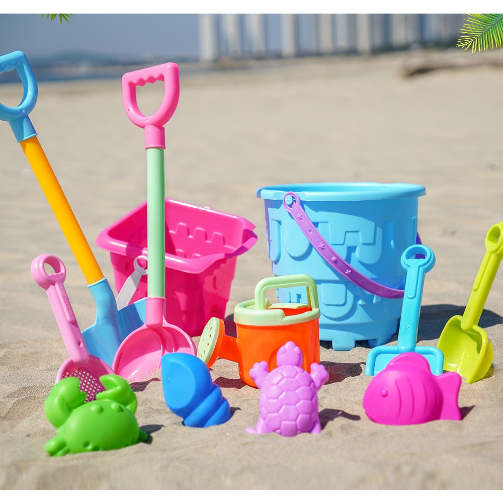 Juego de juguetes de playa para niños, juego para bebés en agua y arena, pala grande para arena, cubo de playa, herramienta de excavación de arena, reloj de arena