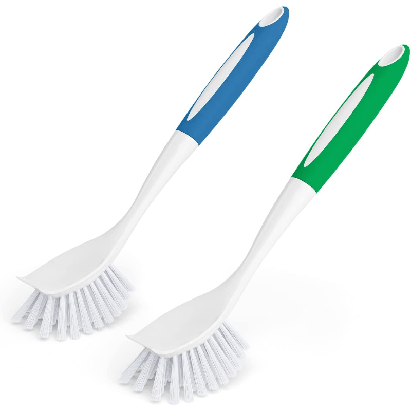 1 PC จานแปรง Handle KITCHEN แปรงขัดสําหรับทําความสะอาดจาน Scrubber ด้วยขนแปรงแข็งสําหรับอ่างล้างจานหม้อกระทะ