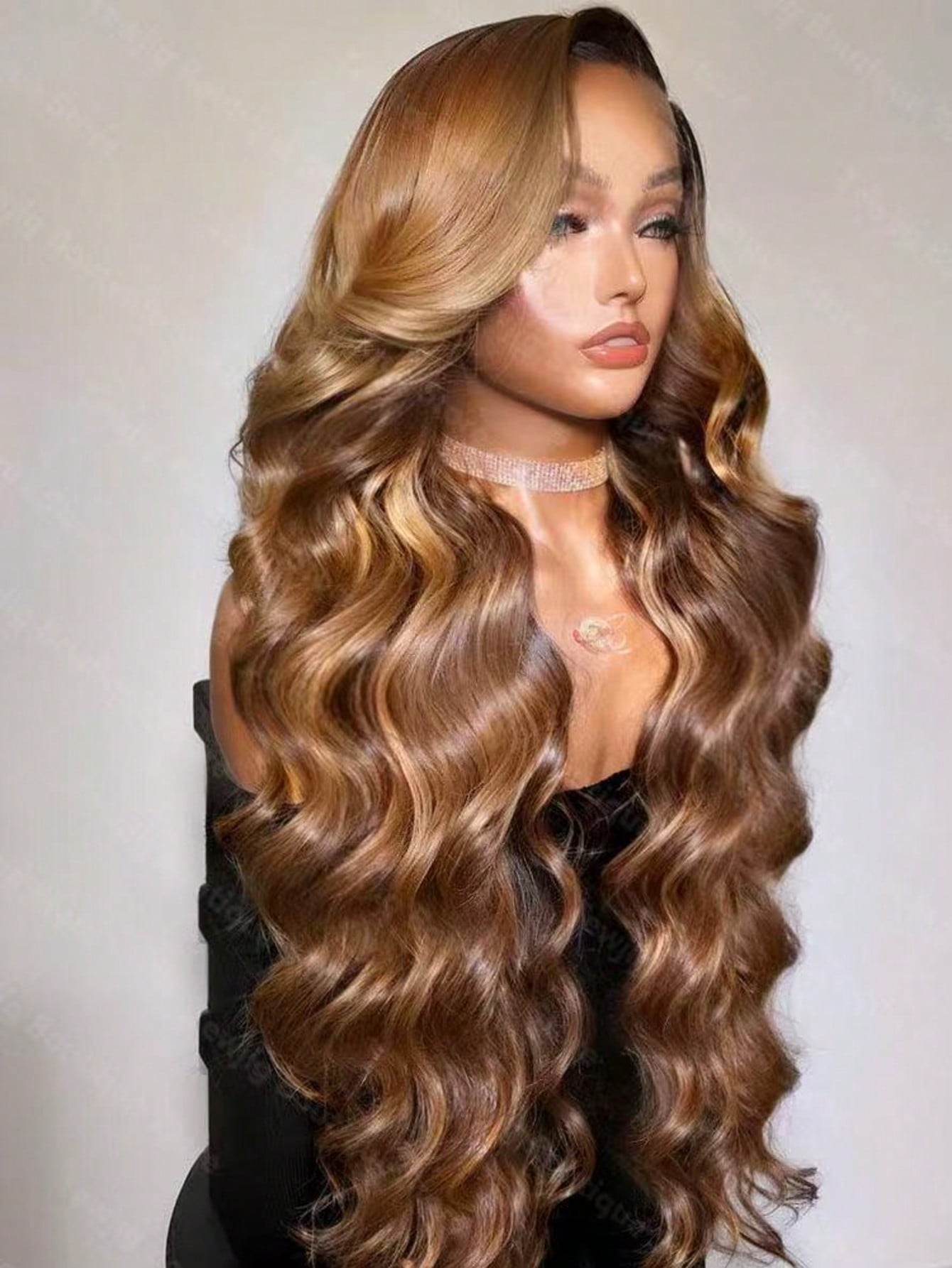 Peluca de Cabello Humano con Frente de Encaje HD 13x5, Ombre Bown 4/27, 180% de Densidad, 30 Pulgadas, Ondas Suaves, Cabello Peruano, para Mujer