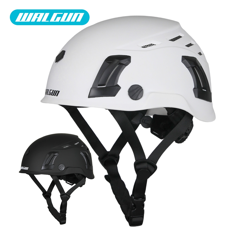 WALGUN K202 Casque de sécurité pour le travail de construction avec lentille de lunettes Visière Chapeau de protection des oreilles Casque d'escalade pour électricien
