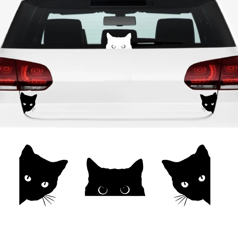 Peeking Cat ไวนิลสติกเกอร์กันชนรถสติ๊กเกอร์หน้าต่าง,แมวน่ารักตลก Peekers Decal แล็ปท็อปโทรศัพท์ตกแต่งสติกเกอร์ที่ถอดออกได้