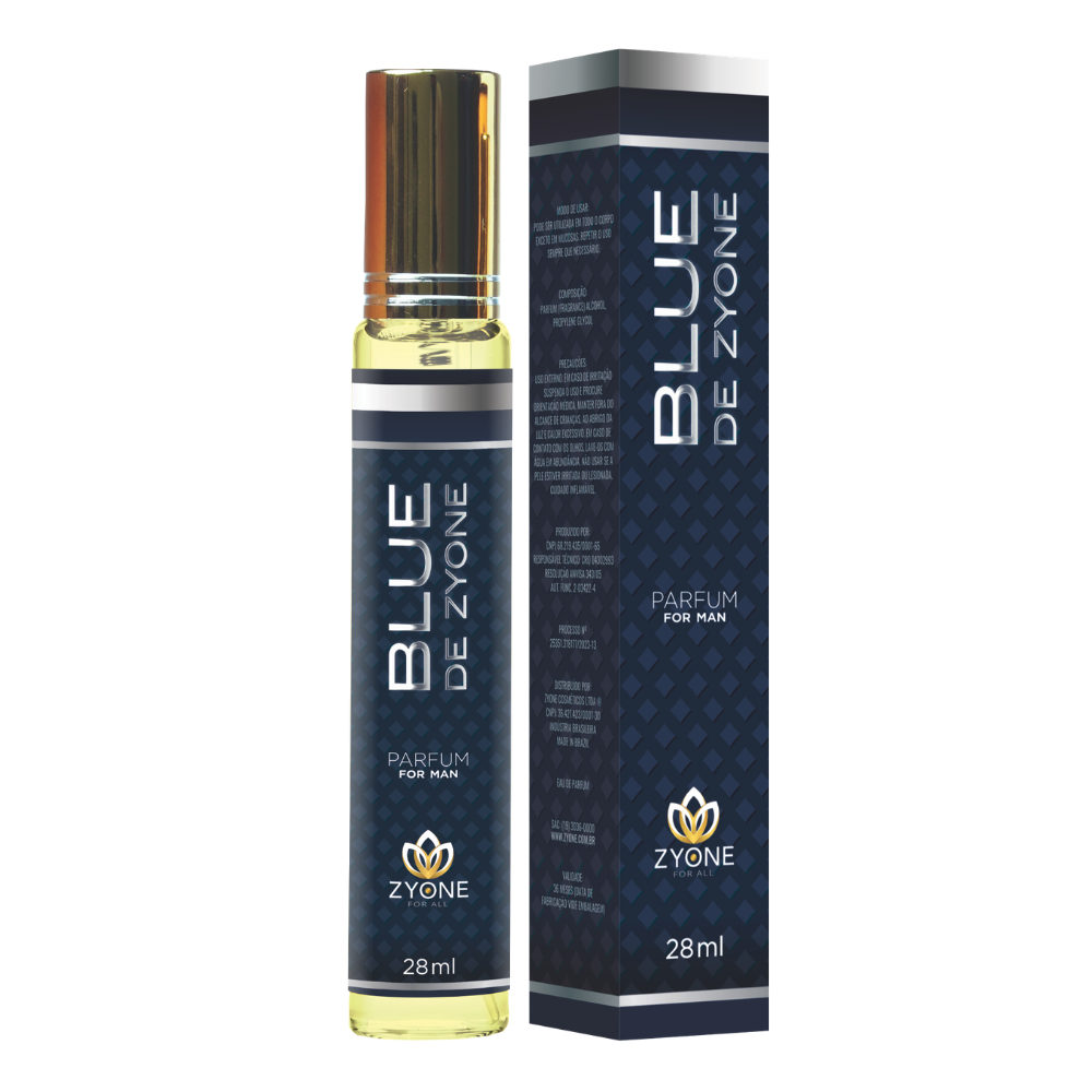 Perfume Masculino Blue de Zyone EDP 28ml Essência Premium Alta Fixação