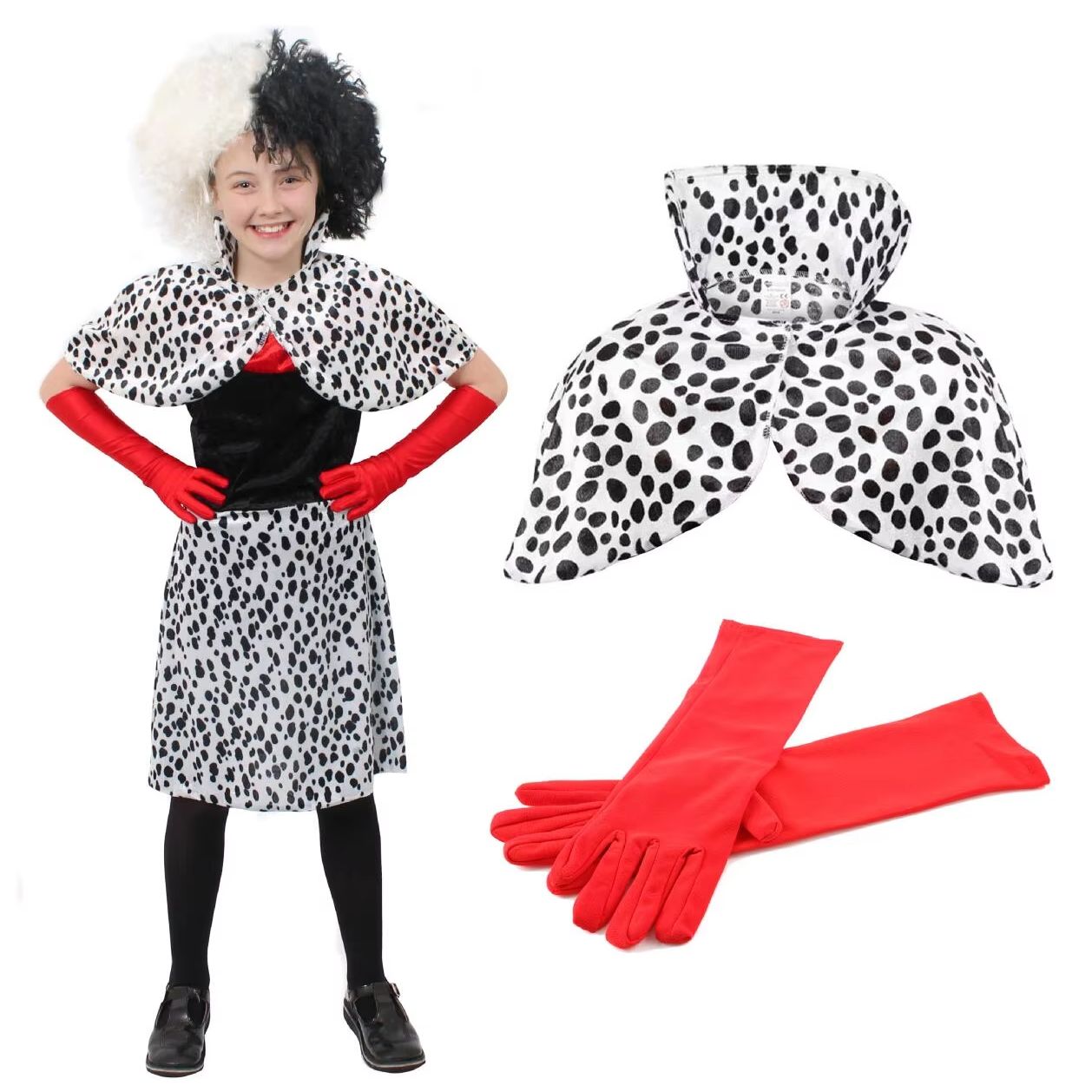 Costume de chien maléfique pour filles, robe à imprimé daltravaillait en, robe de paupières parfaite pour Halloween et la journée mondiale du livre