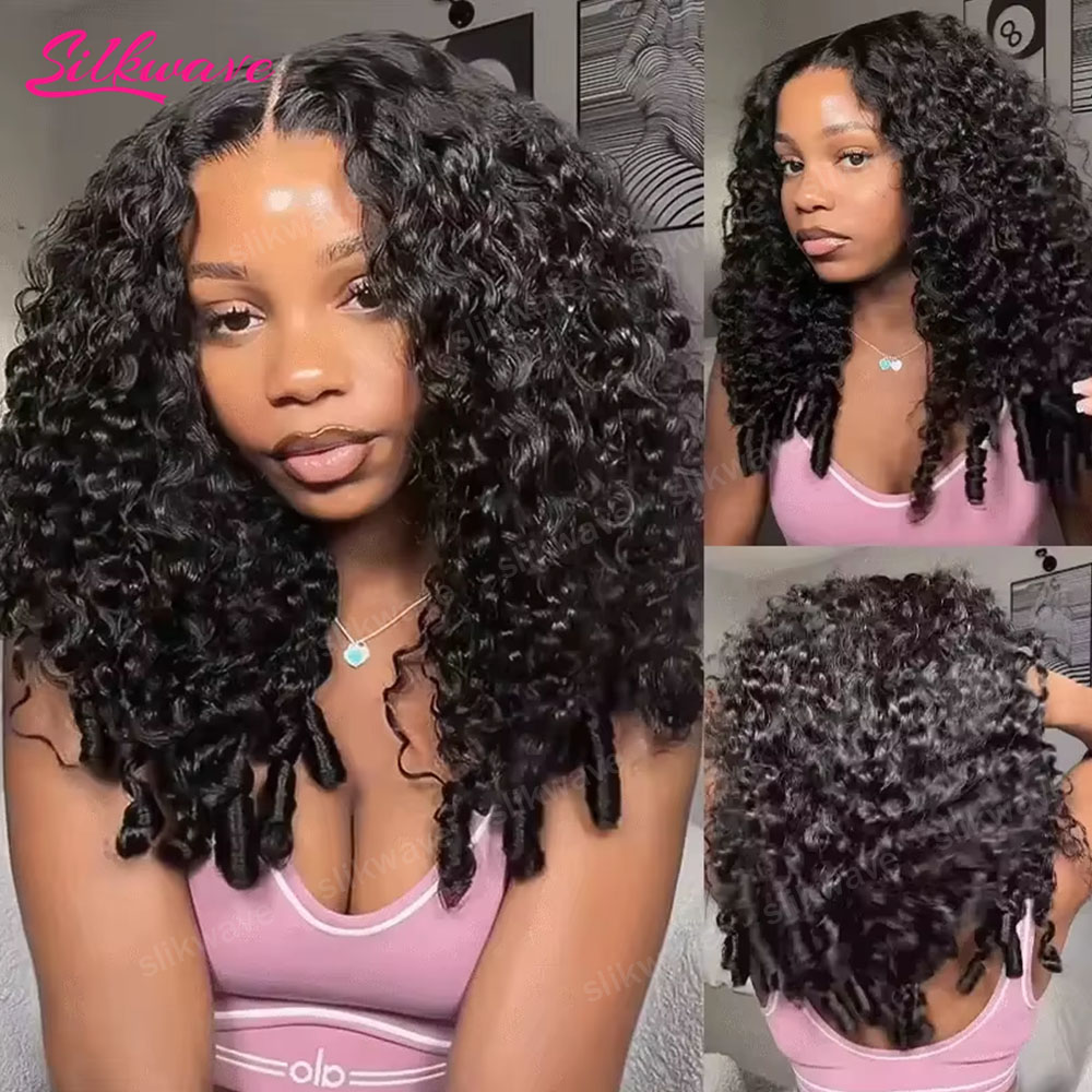 Silkwave 30 40 Zoll burmesische lockige Echthaar-Perücke, HD-Spitze, 13 x 6, tiefe Wellen-Frontal-Perücken für schwarze Frauen, 13 x 4 Wasserwellen-Front-Perücken