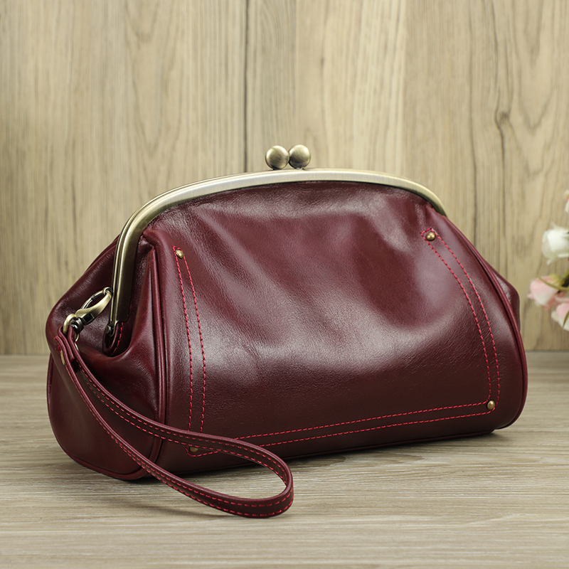 Pochette en cuir véritable pour femme, sac à main de luxe, portefeuille long, poche pour téléphone, design Kd'appareils Lock, grande capacité