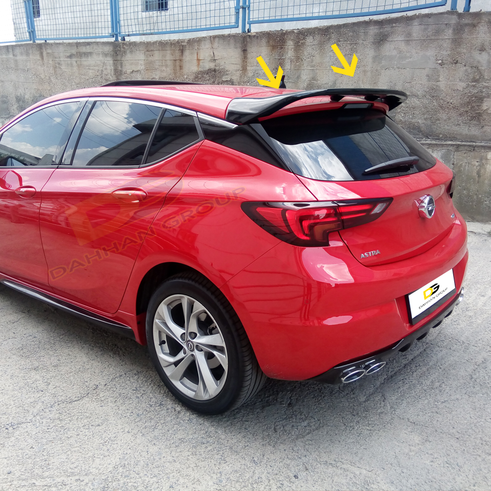 Opel Astra K 2015 - UP OPC สไตล์สปอยเลอร์ปีกด้านหลัง Extension ทาสีหรือดิบพื้นผิวคุณภาพสูงวัสดุไฟเบอร์กลาส astra ชุด