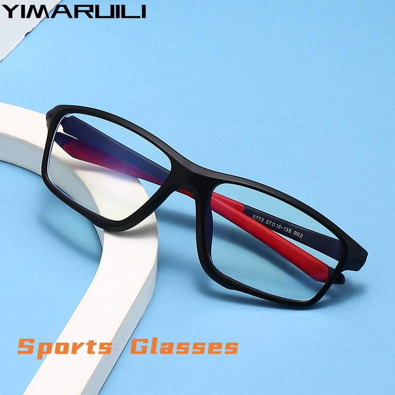 YIMARUILI Sport-Radbrille für Herren und Damen, ultraleicht, modisch, flexibel, TR90, optischer Brillenrahmen für verschreibungspflichtige Brillen, TR5773