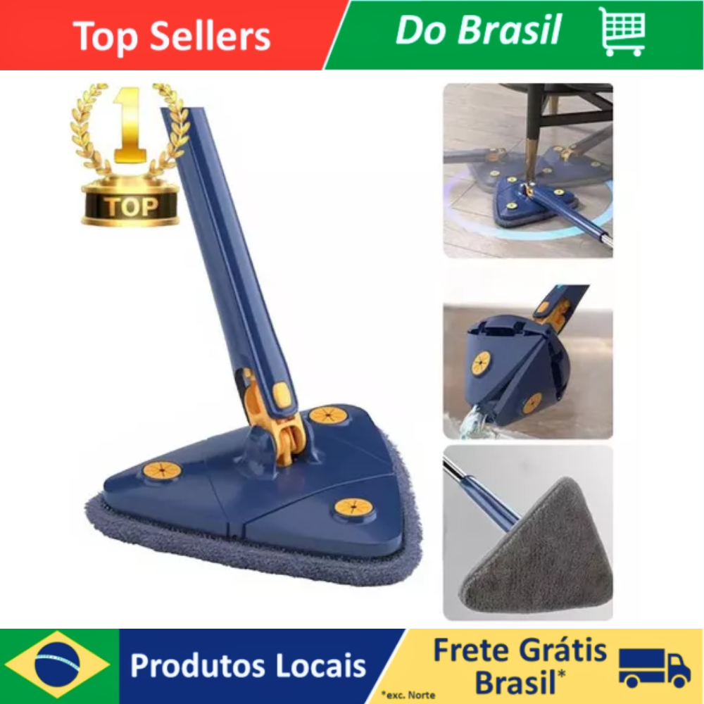 Mop Rodo do czyszczenia, trójkątny, obrotowy, regulowany, teleskopowy, różne kolory