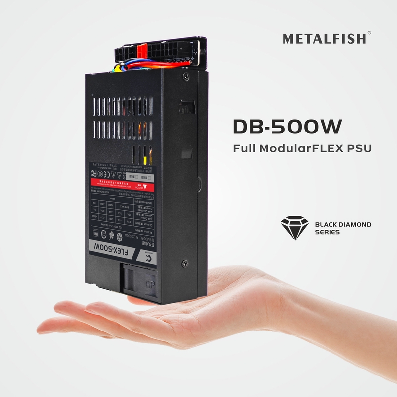 METALFISH Flex 300/400/500W Fuente de alimentación Modular Pequeño 1U Computadora PSU Flex-ATX 500W Para ITX Mini PC POS AIO (400W Opcional)