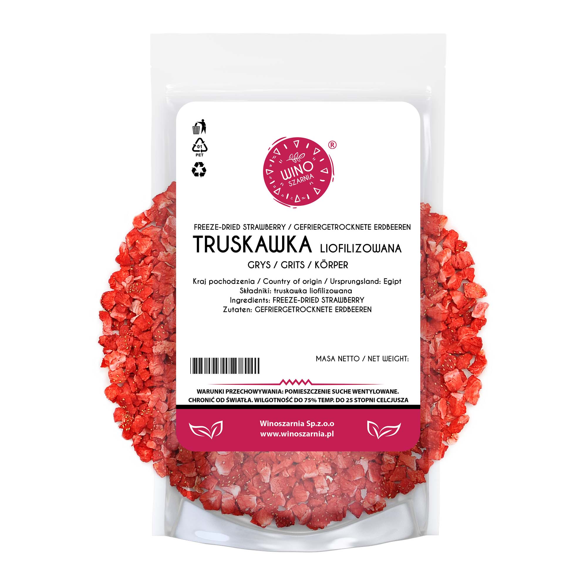 Fresas liofilizadas 500g, crujientes, ideales para yogur, papillas y postres