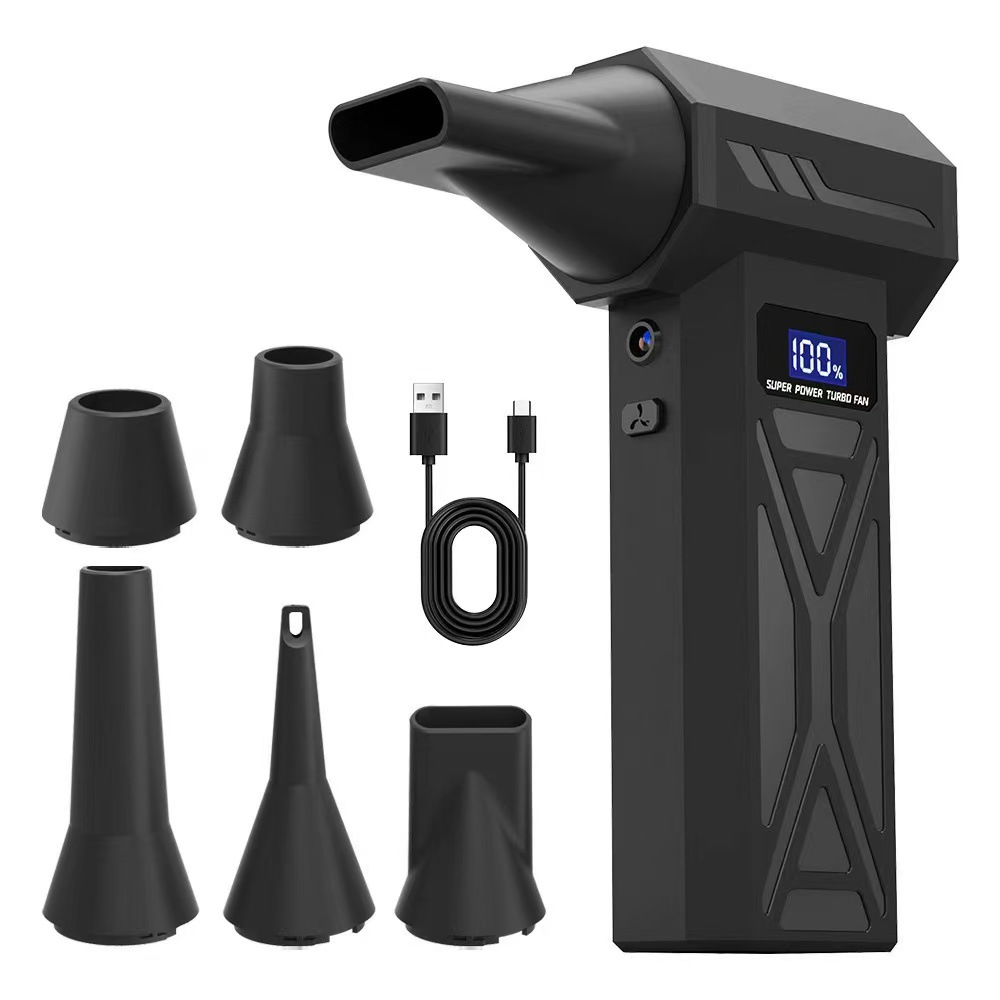 Ventilador de Carro para Limpeza, Soprador Turbo Elétrico, Duster de Ar Portátil com Carregamento Tipo-C, Ventilador Turbo Jet para Soprar Neve