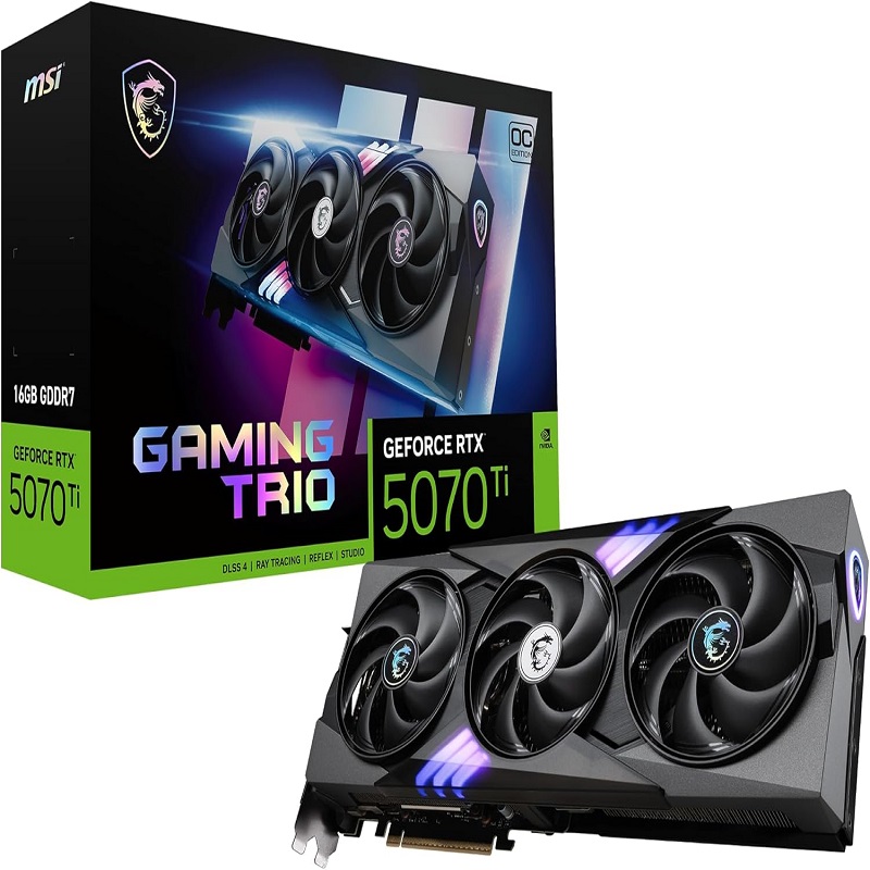 DISCOUNT PRICE msi Gaming RTX 5070 Ti 16G Gaming Trio OC Graphics Card (16GB GDDR7, 256-bit, Extreme Performance: 2580, Display