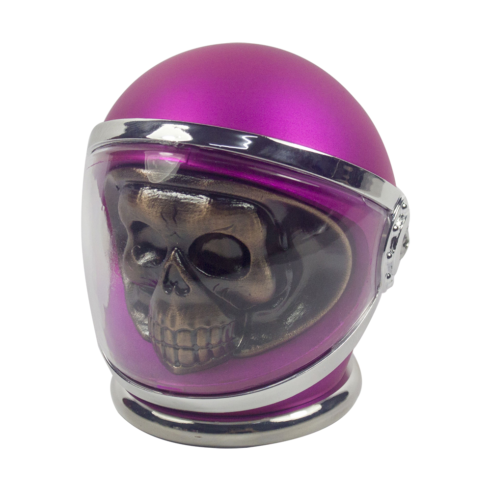 2.3 "4 pc 3d Metalls chädel in Helm Tabak Kräuter Gewürzmühle Rauch brecher rosa Farbe gute Idee für Halloween Weihnachts geschenk