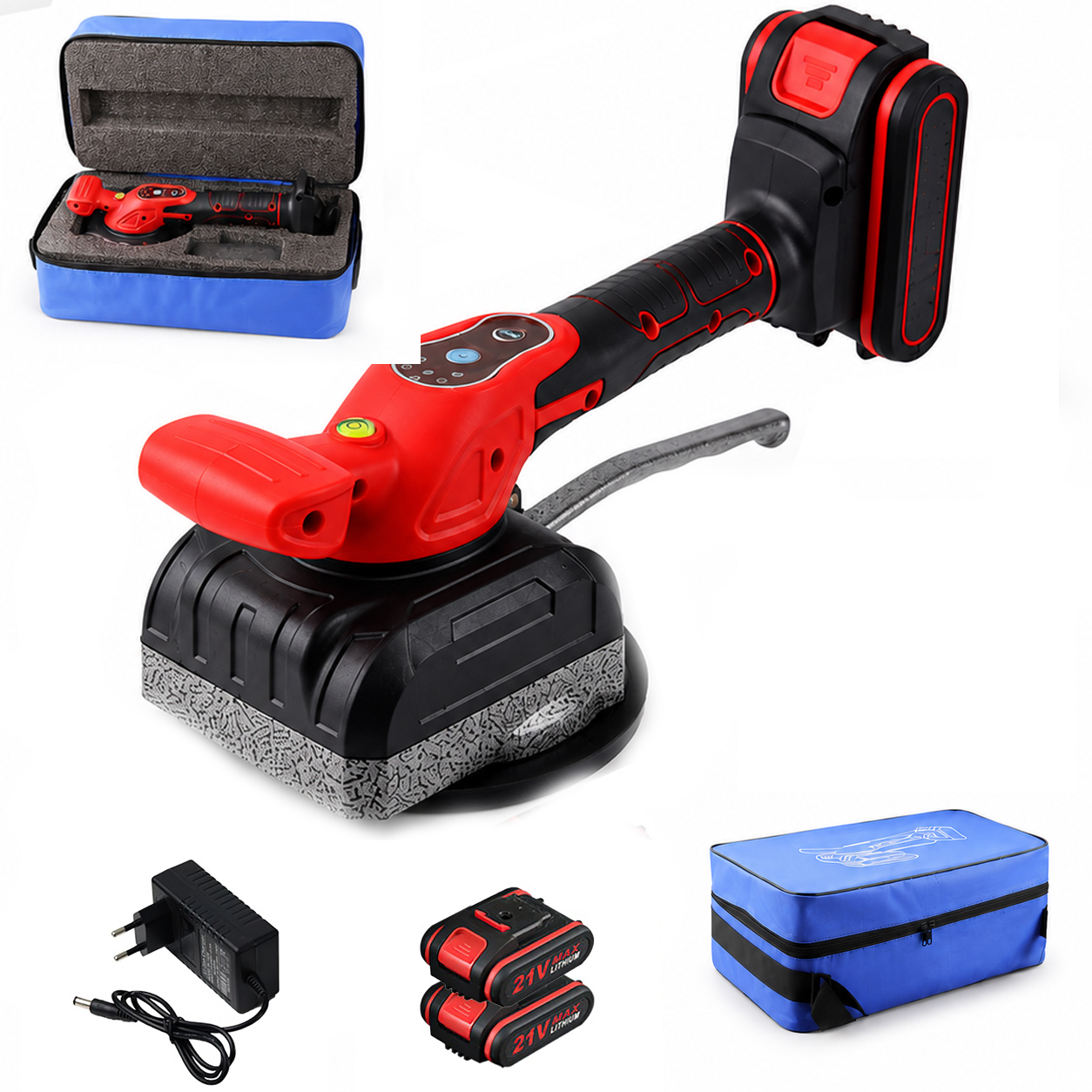 Draadloze handzame tegelvibrator 3500W hoge vermogens lithium batterij voor vloer- en wandtegel installatie, nivelleringsgereedschap, compact en draagbaar