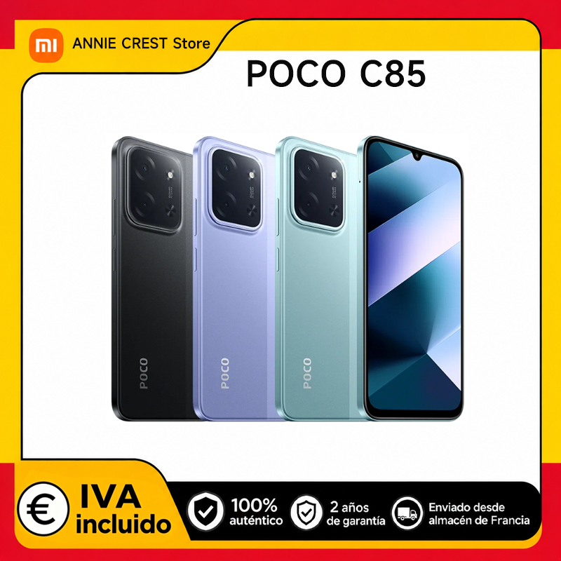 Smartphone XIAOMI POCO C85 8+256 GB | Display da 6,9 pollici a 120Hz, design sottile da 8 mm, processore MediaTek Helio G81-Ultra Octa-Core, doppia fotocamera AI da 50MP, batteria da 6000 mAh, 2 anni di garanzia, verde nero, nuovo, originale e non apert