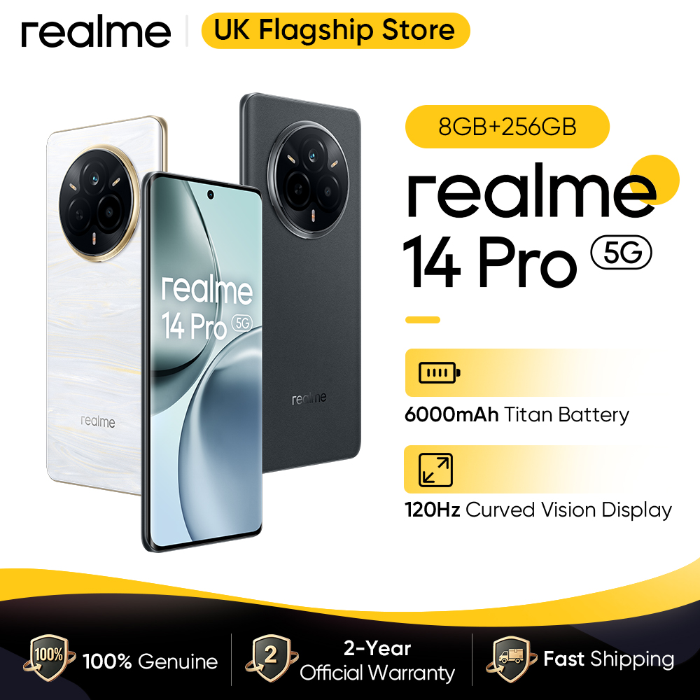 European Version realme 14 Pro Dimensity 7300 Energy Chipset 50MP OIS Camera 6000mAh Battery 120Hz Curved Vision Screen NFC