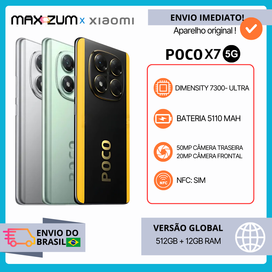 Versão global poco x7 smartphone dimensão 7300-ultra 6.67 "120hz display amoled 50mp câmera 45w 5110mah xiaomi hyperos ip68 nfc