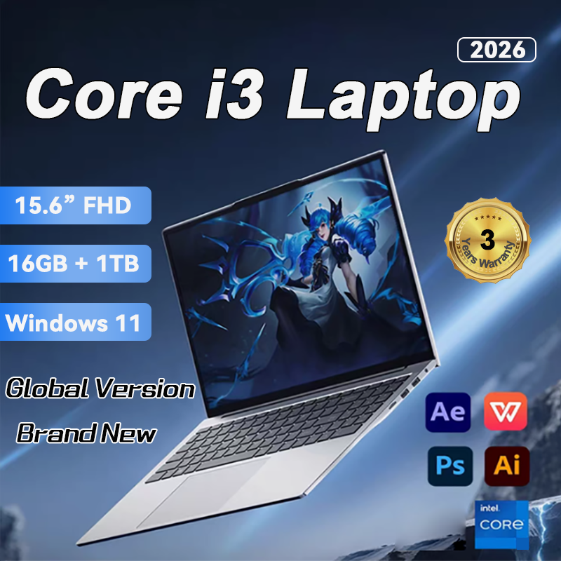 NUOVO Computer portatile da 15,6'' 16GB DDR4 1TB SSD Intel i3-6100U Tastiera retroilluminata Notebook Windows 11 Pro PC per ufficio, studio e giochi