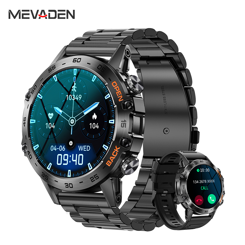 Montre connectée homme MEVADEN Steel 1,39 pouces, luxe, appels Bluetooth, suivi sportif et de forme physique, moniteur de santé, pour homme MD52