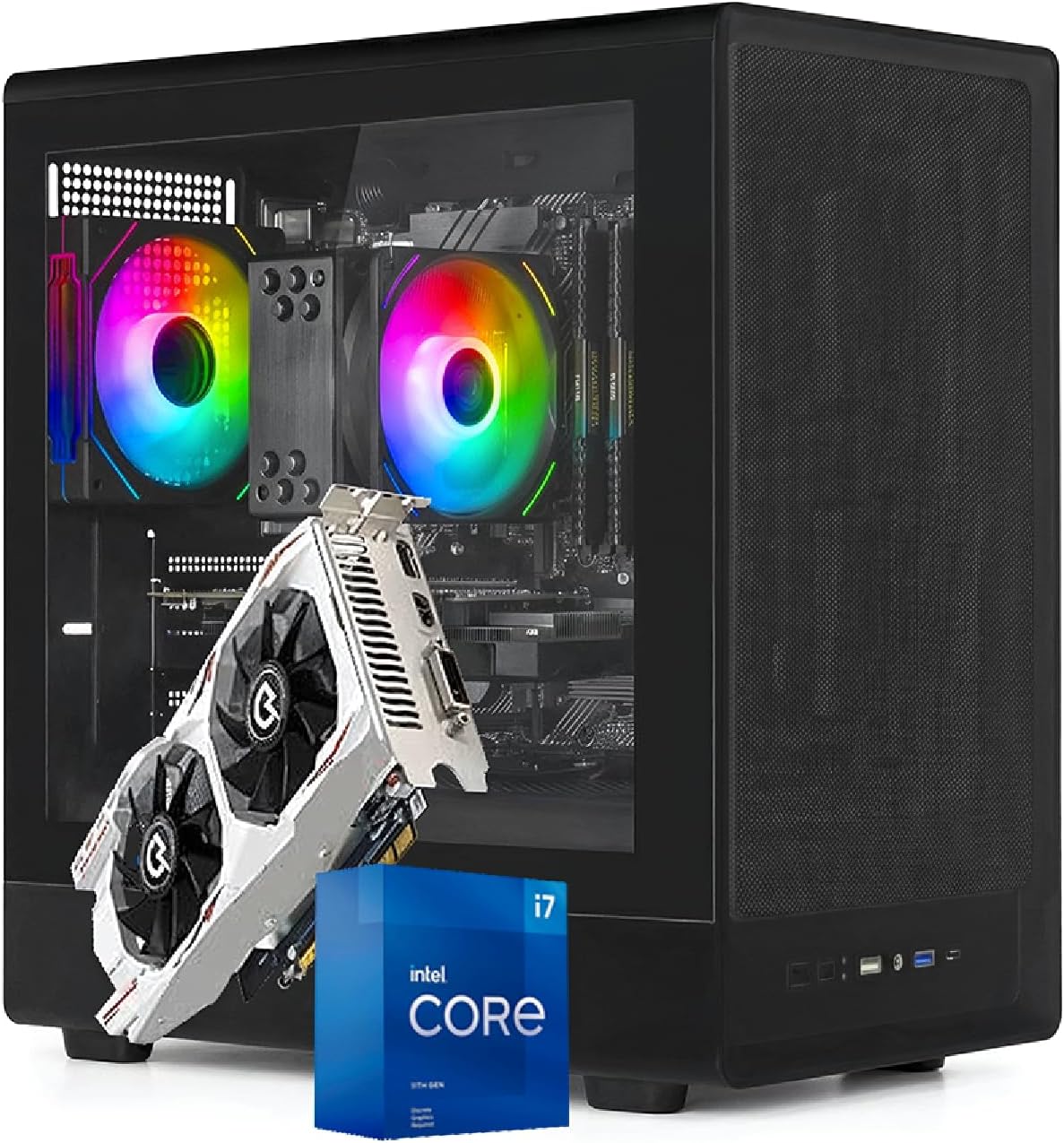 Nuwo PC Gaming Fisso i7 fino a 4GHz | 32GB RAM | SSD 1TB | GTX 1050 Ti 4GB | Windows 11 Pro Preinstallato | Computer Desktop Gaming | WiFi Ready | Crow