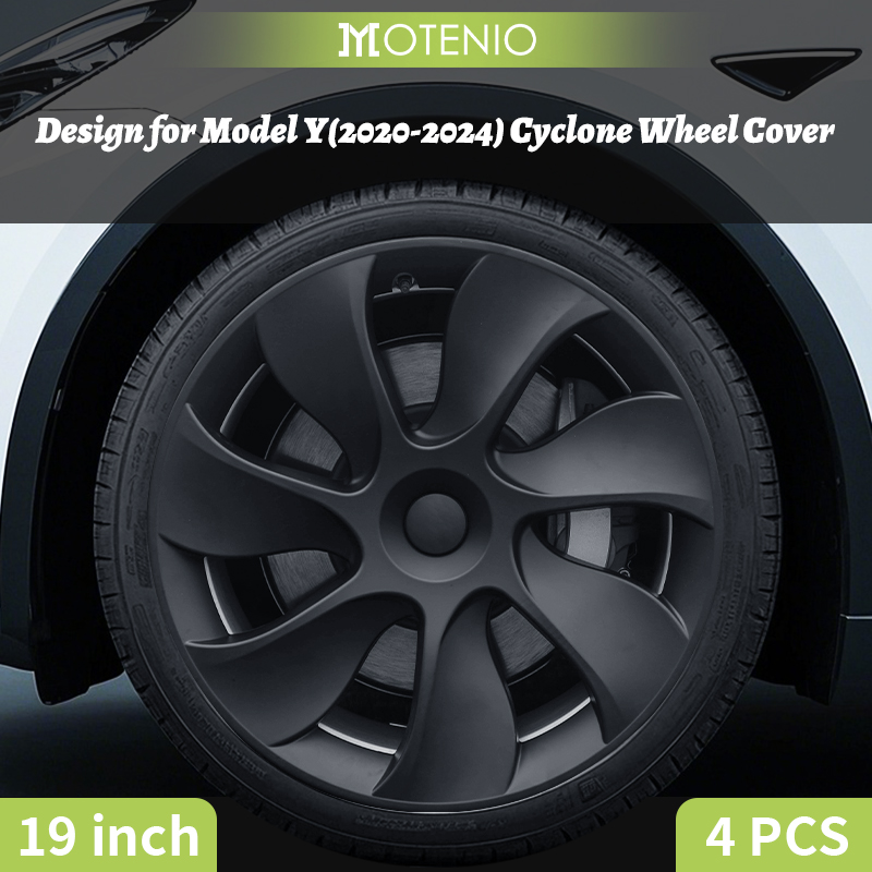 4szt. Kołpaki do Tesla Model Y 2020–2024 – 19 cali – Styl Cyclone Prawa & Lewa Strona – Akcesoria Zamienne na Koła