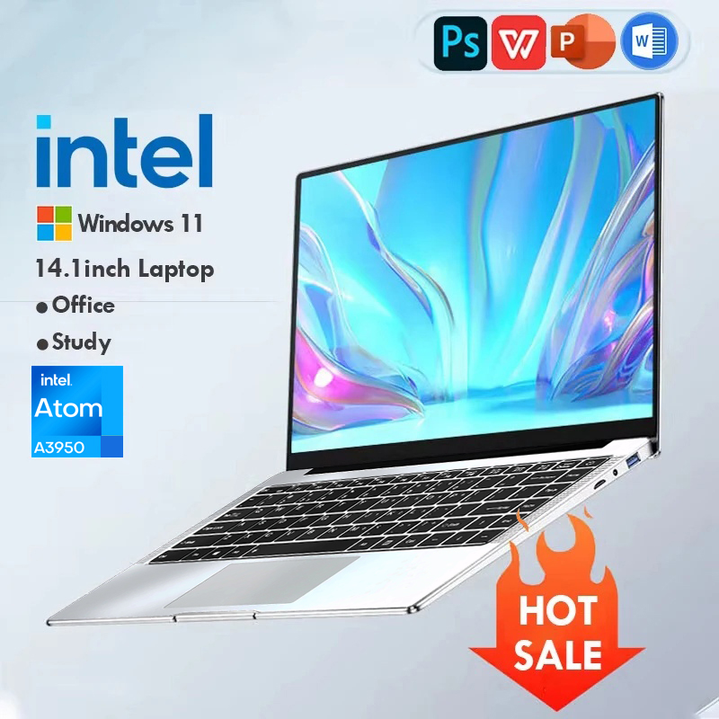 Ultraslanke Windows 11 laptopcomputer 14,1 "12 GB RAM 512 GB 1 TB SSD Intel A3950 Notebook Gamer 1920*1080 Kantoorstudie Computer PC