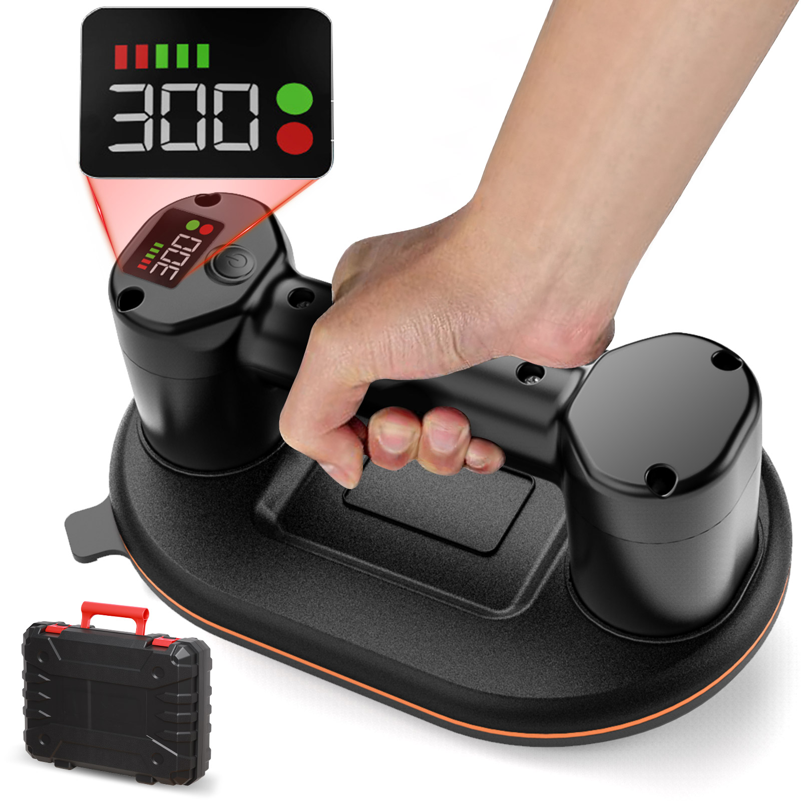 Ventouse sous vide électrique puissante à affichage intelligent, charge de 300KG, lève-carreaux en verre robuste, ventouses sous vide, outil électrique de levage