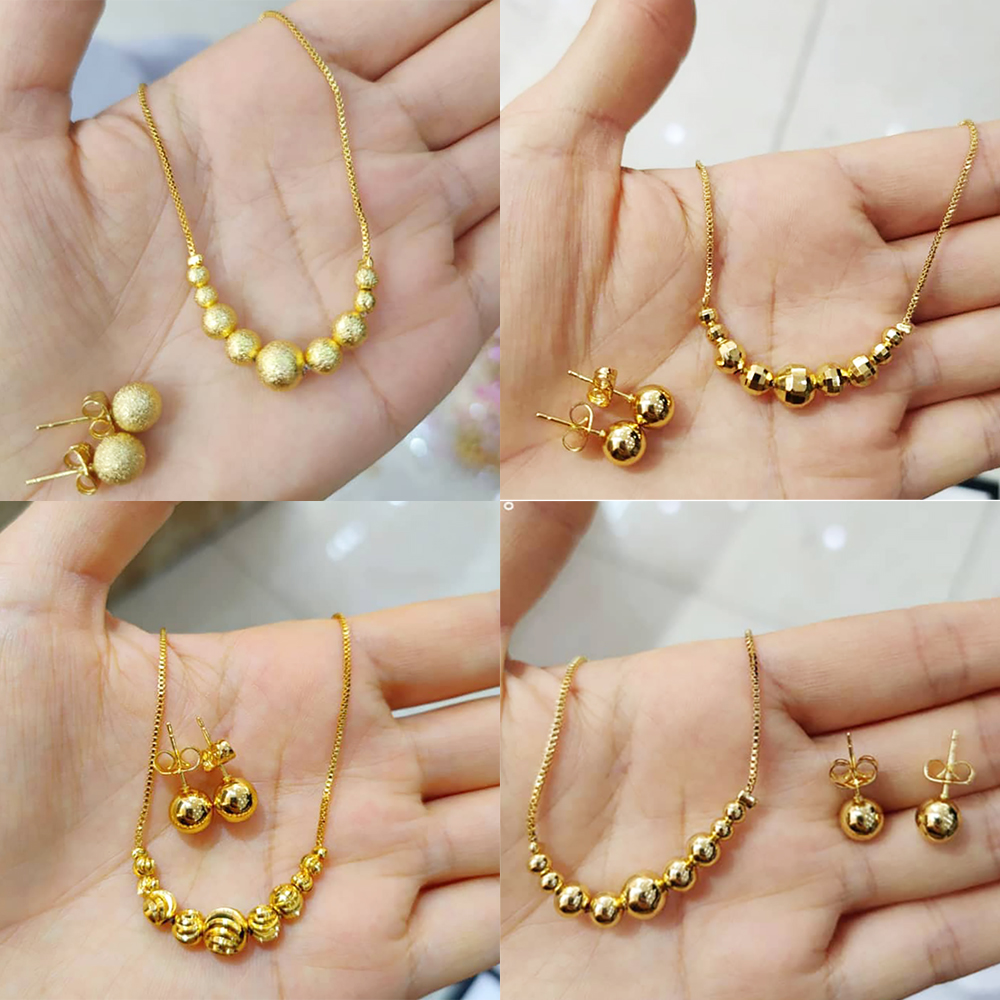 Conjunto de joyería para mujer, collar de cobre de Color dorado de Dubái, pendientes, colgante para mujer, niña y niño, accesorio de joyería de moda, regalo, 2 uds.