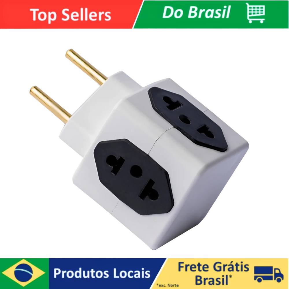Adaptador Benjamin Cubo 4 Tomadas Casa e Cozinha