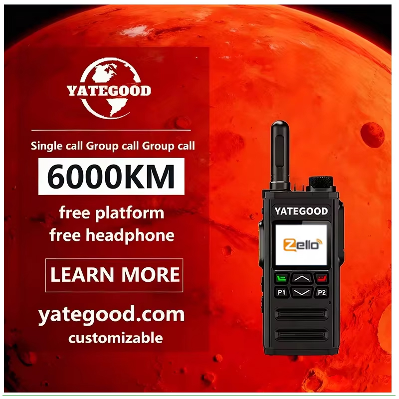 YATEGOOD G288 Zello  wireless remote control walkie talkie SIMcard 4G 3G Android Bluetooth mobile phone PTT Wifi GPS global 8
