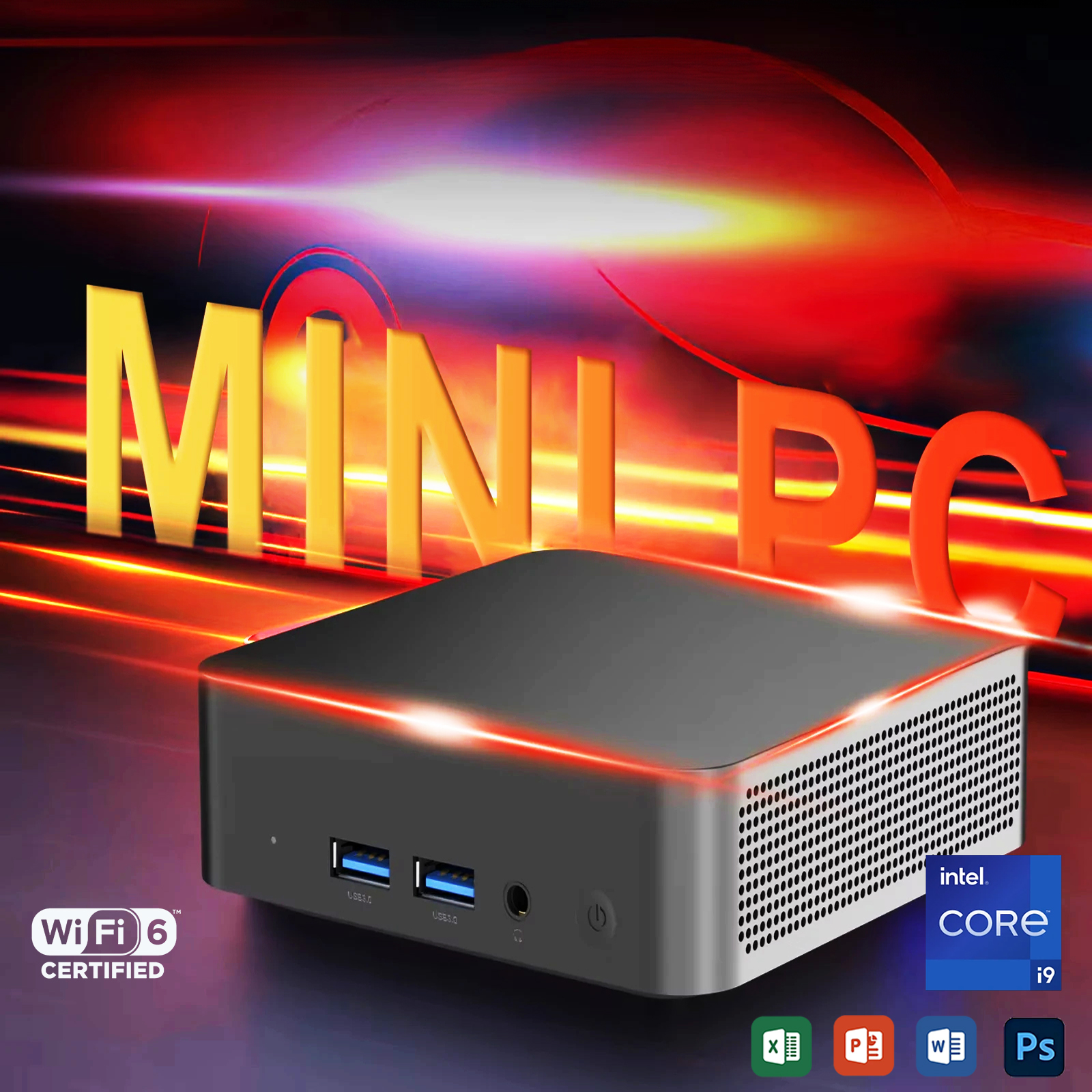 Mini Gaming PC Desktop, Computador Gamer, Intel Core i9, 8950HK, 16GB DDR4, 512GB, 1TB SSD, Dual WiFi, 6 BT5.2, 4K HD, Windows 11