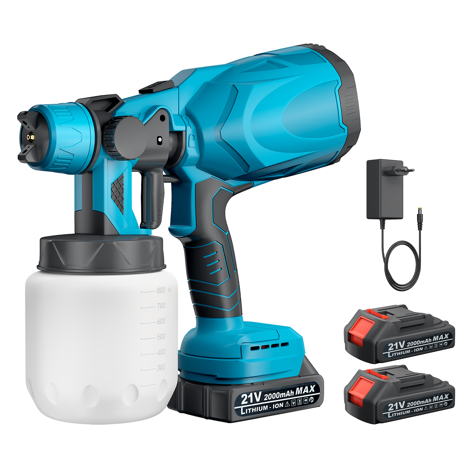 800ML Kabellose Elektrische Spritzpistole Tragbarer Haushalts-Farbsprüher Auto Möbel Stahlbeschichtung Airbrush für Makita 18V Akku