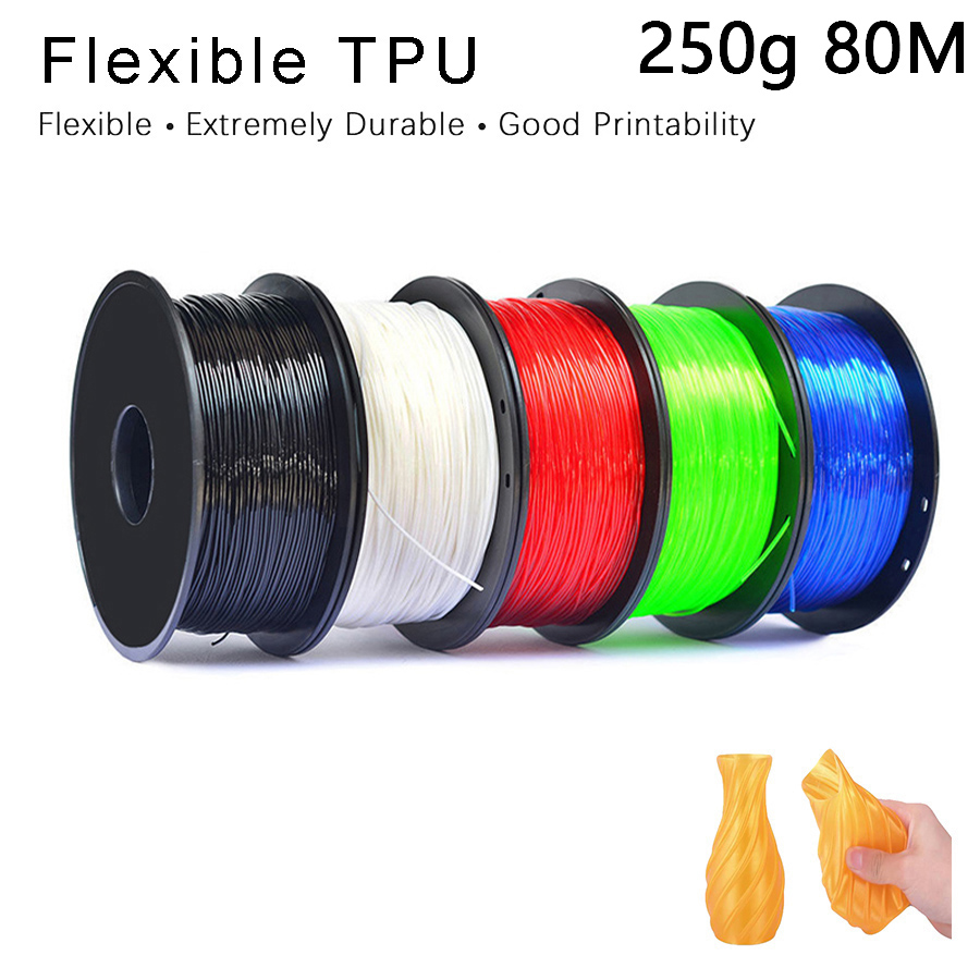 Filament flexible pour imprimante 3D TPU, 250g, 1.75mm, longueur 80M