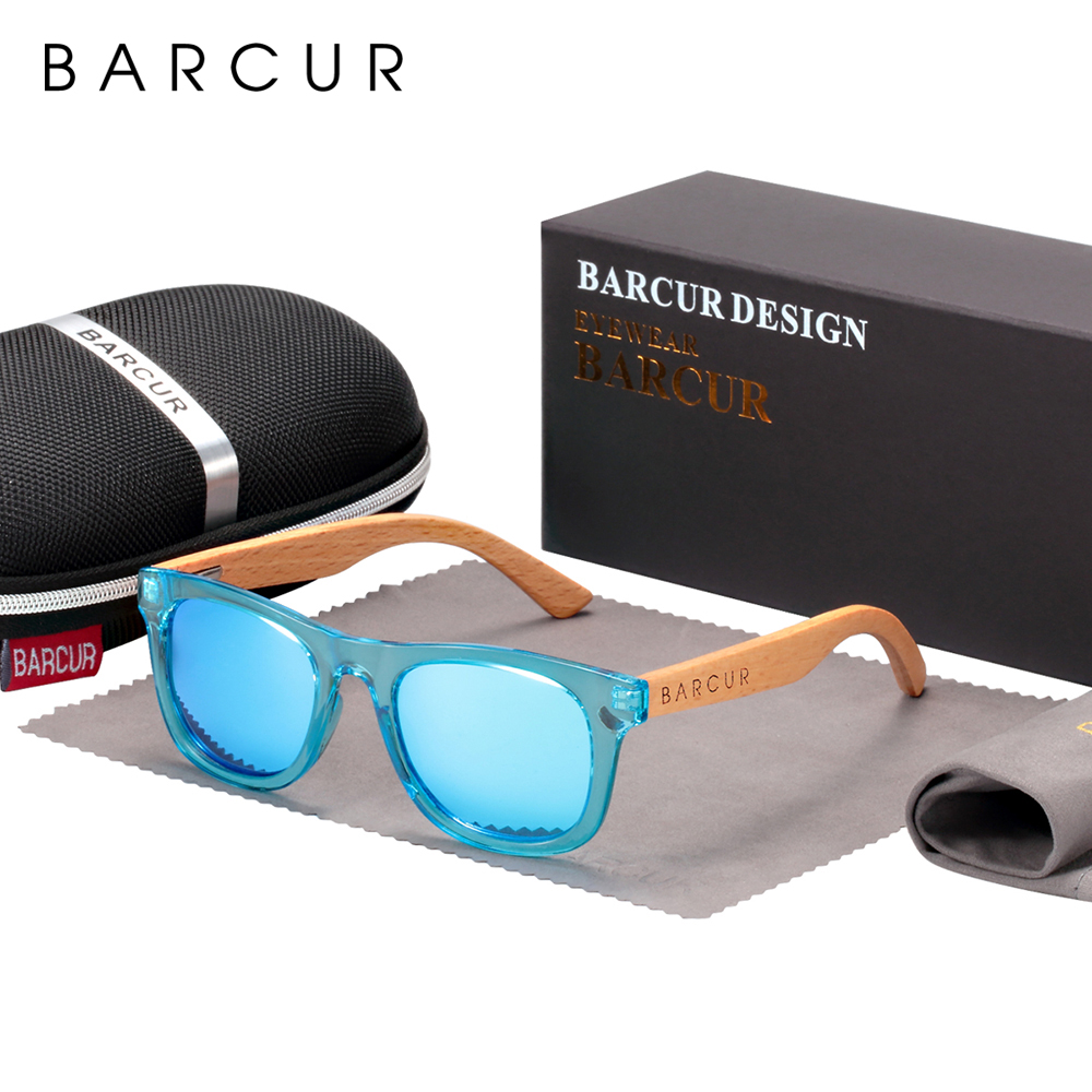 BARCUR spolaryzowane okulary przeciwsłoneczne chłopiec dziewczyna moda drewniane okulary przeciwsłoneczne okulary UV400 óculos Gafas De Sol