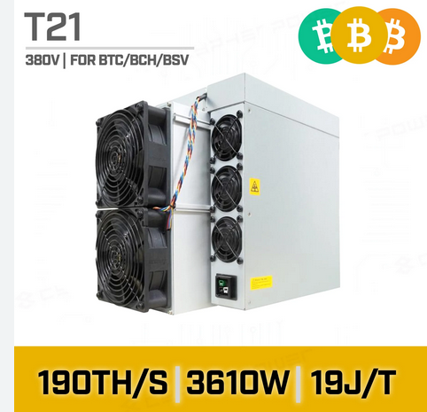 PROMOÇÃO HD: COMPRE 2, LEVE 1 GRÁTIS - Alta Rentabilidade - Minerador de Bitcoin Bitmain Antminer T21 190TH - Minerador ASIC de Bitcoin da China