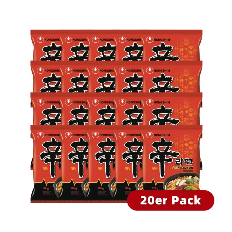 Nongshim Shin Ramyun Spicy 120 g x 20 – Scharfe Instant-Nudelsuppe (Ramyun), 20er-Pack