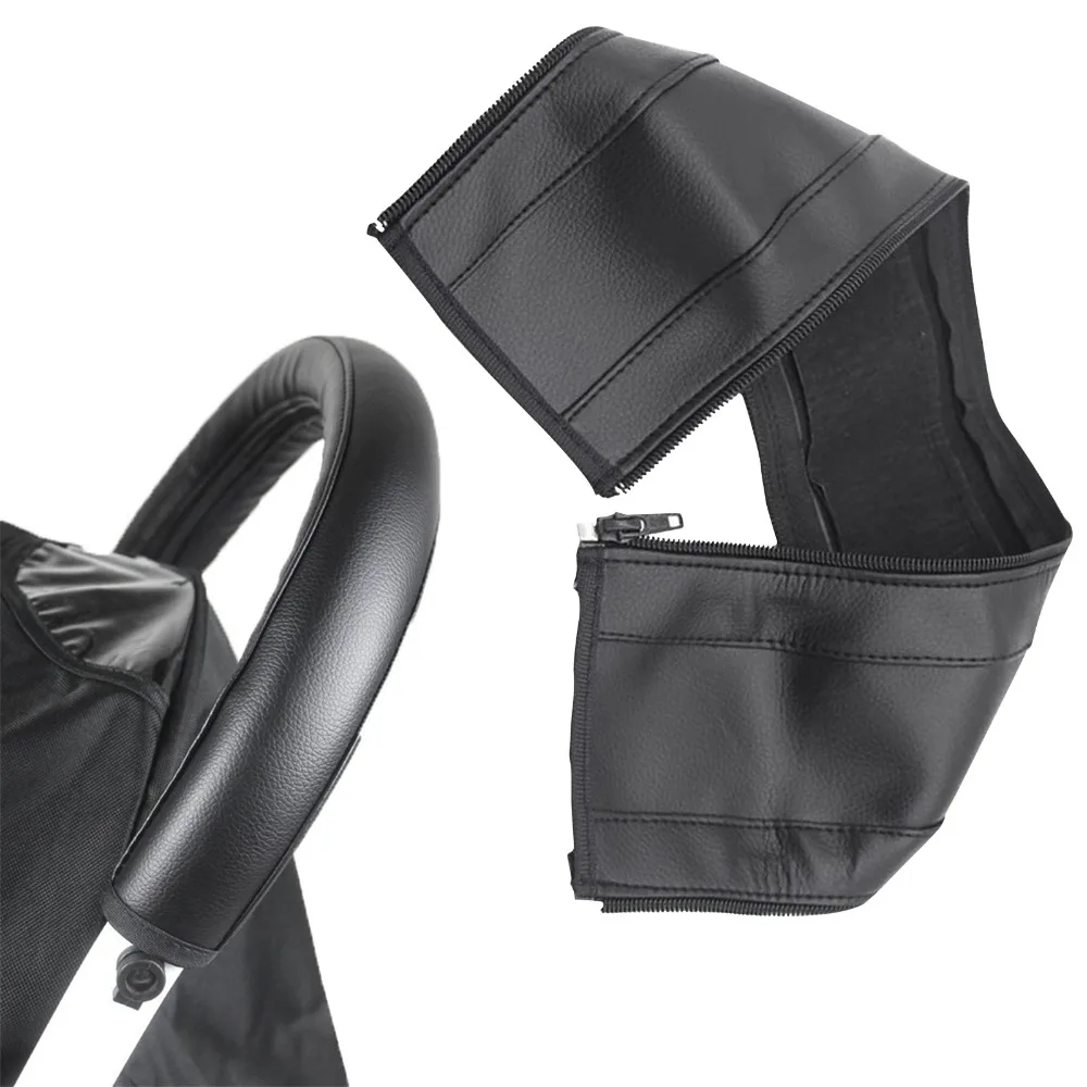 Capa universal para guidão de bebê, capa antiderrapante para carrinho de bebê, acessório protetor de capa de couro pu macio