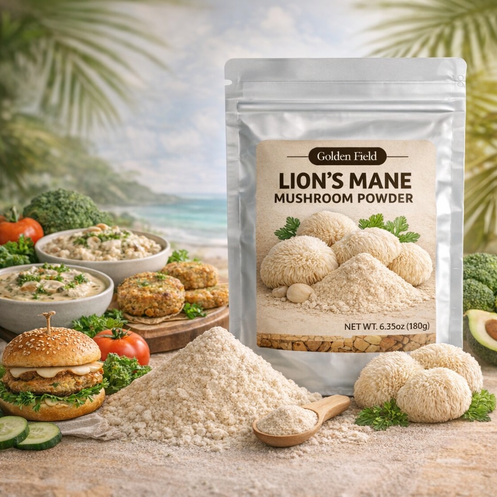 Lion's Mane Mushroom Powder - Mushroom Powder, 6.35oz (180g) - Smooth Mushroom Flavor for Soups, Noodles, Rice Dishes - Fine Tex