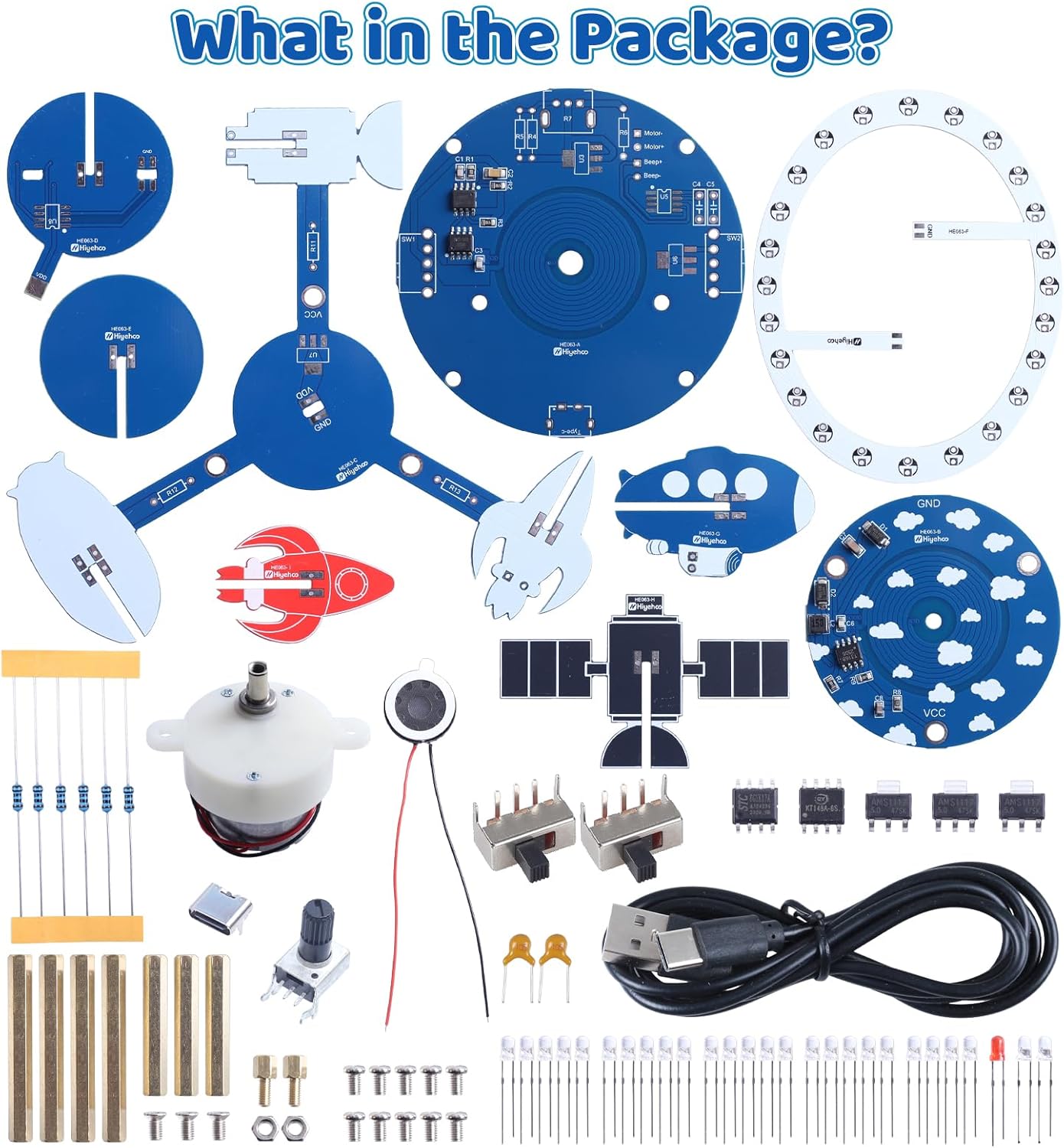 3D Space Model DIY Soldering Project Wireless Rotating with Music & LED Lights Electronics Kit Cool STEM Electronics Project