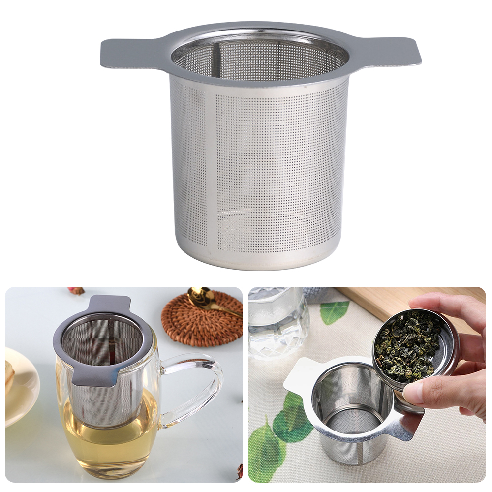Stainless Steel Tea Infuser Metal Mesh Cup Strainer Loose Leaf Filter With Lid UK