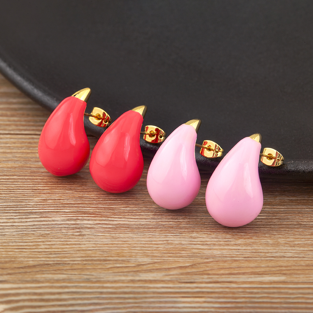 Nidin-Boucles d'oreilles en forme de goutte d'eau pour femme, gros breloque breton, 6 couleurs, mode féminine, accessoires de bijoux d'oreille, cadeaux, nouveauté