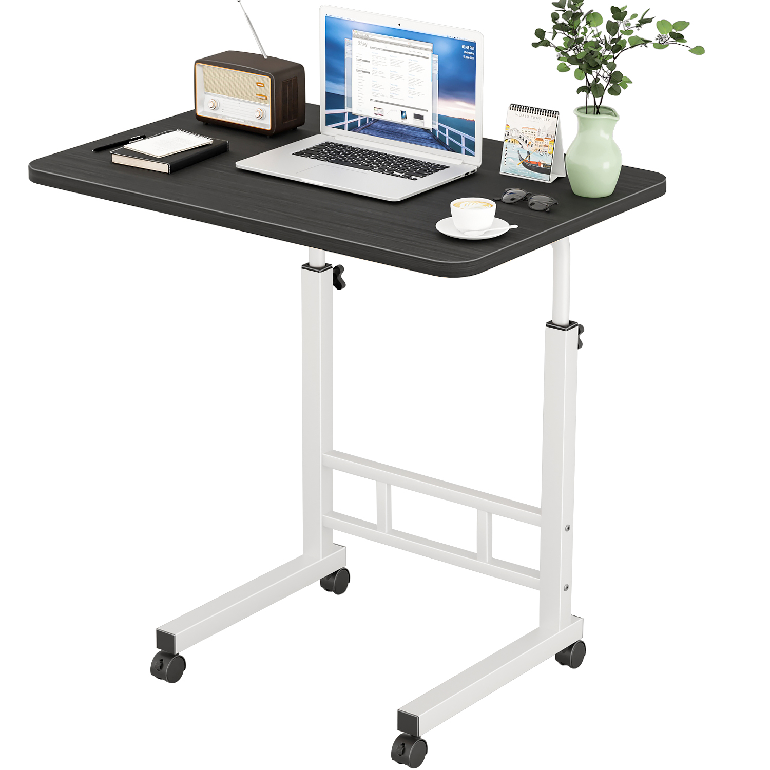 Mesa Para Laptop Con Ruedas Y De Altura Ajustable,60x40x90cm Mesas De Reunión,mesas Laterales,ajustable Escritorio