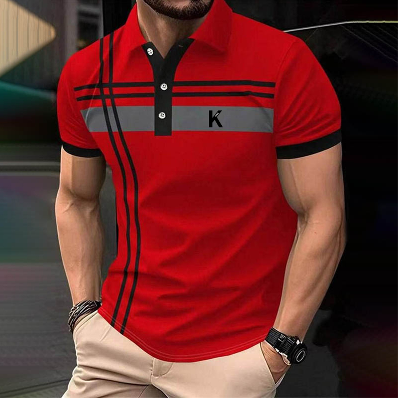 Męskie koszulki polo z krótkim rękawem Rugby Polo Koszulki z kołnierzykiem Casual School Outdoor Athleisure Odzież męska do noszenia na co dzień