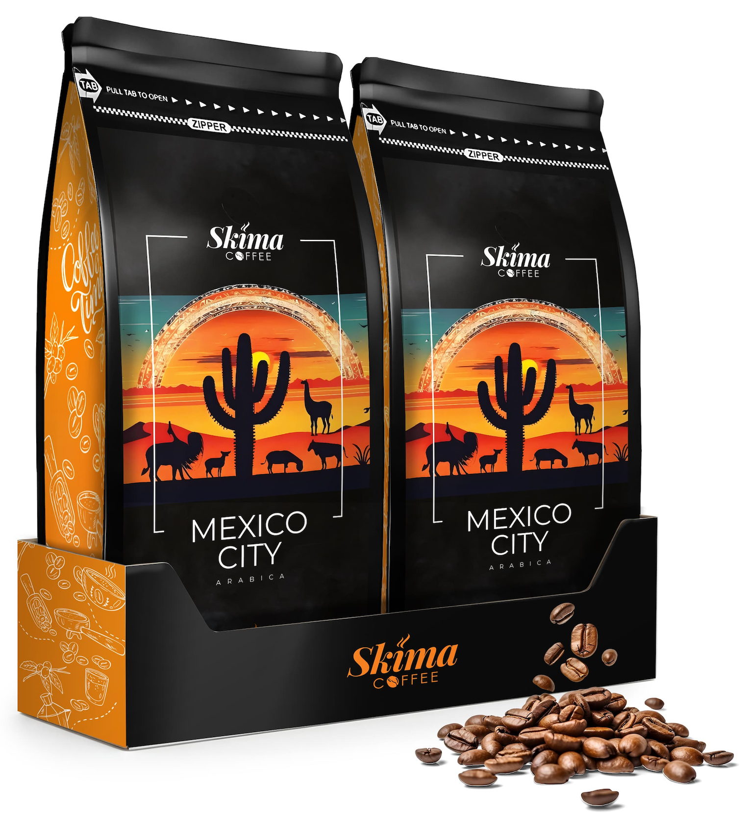 Kawa ziarnista 2x1kg MEXICO CITY 100% ARABICA Świeża do ekspresu + GRATIS
